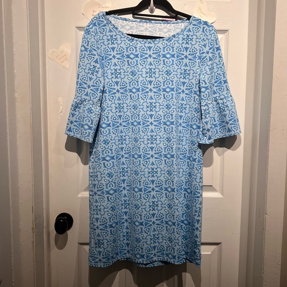 Southern Tide Blue Coastal Dress Medium Performance Collection